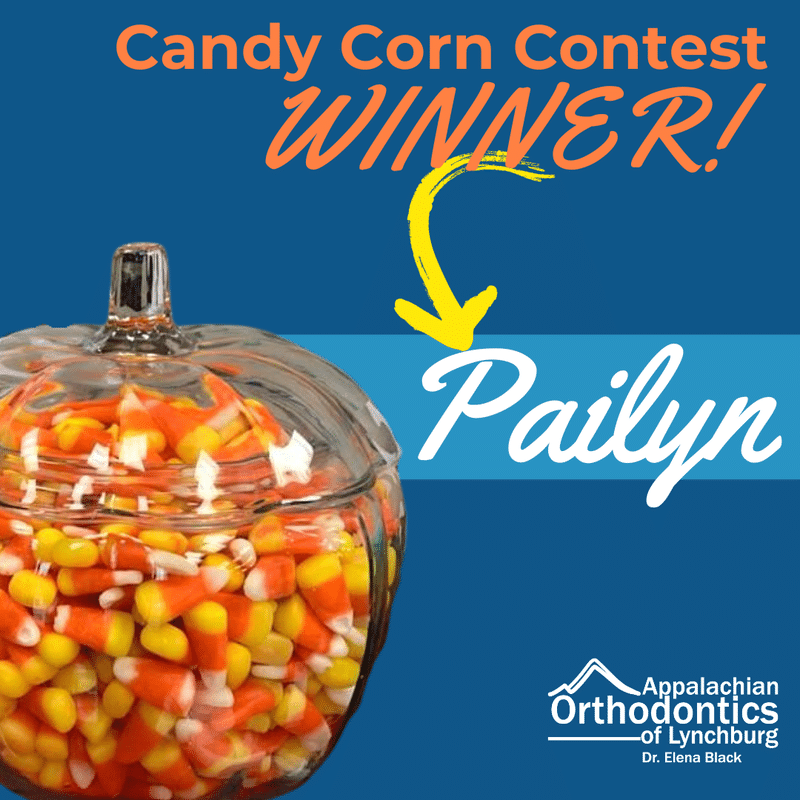 App ortho – candy corn winner Autumn contest candy corn guessing game winner appalachian orthodontics of lynchburg